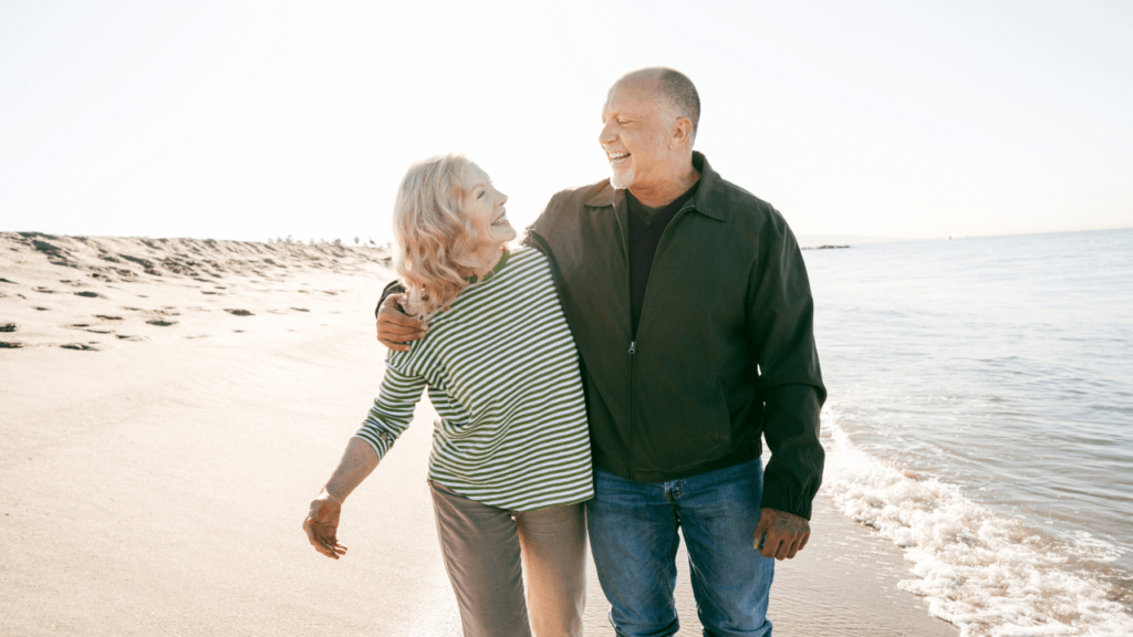 Happy couple in the beach