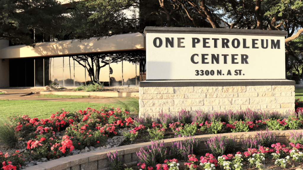 One Petroleum Center front wall 02