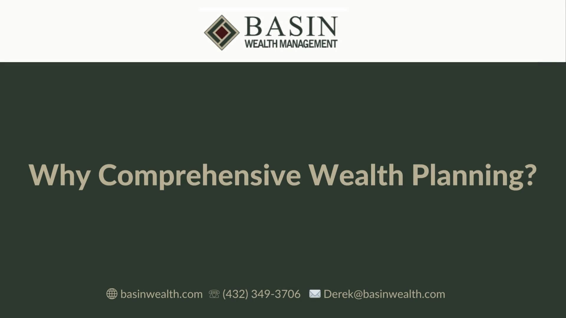 Why Comprehensive Wealth Planning