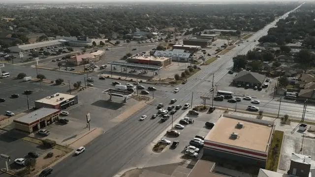 Aerial view of town